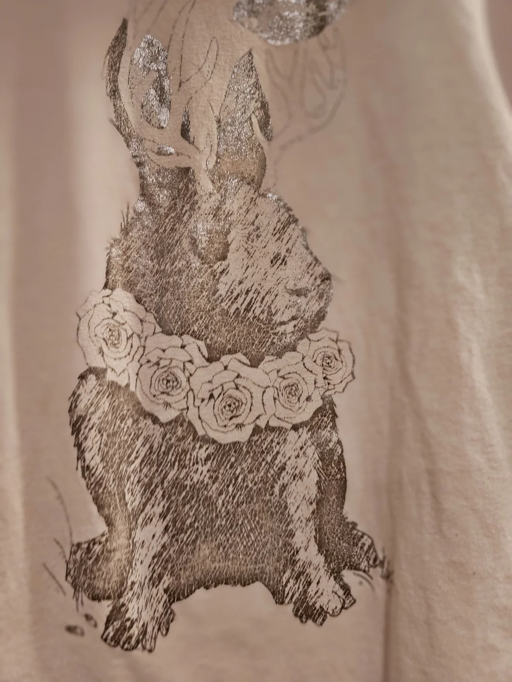 4/$10 Girls 14 Graphic Long Sleeve Tee Bunny XL Pink